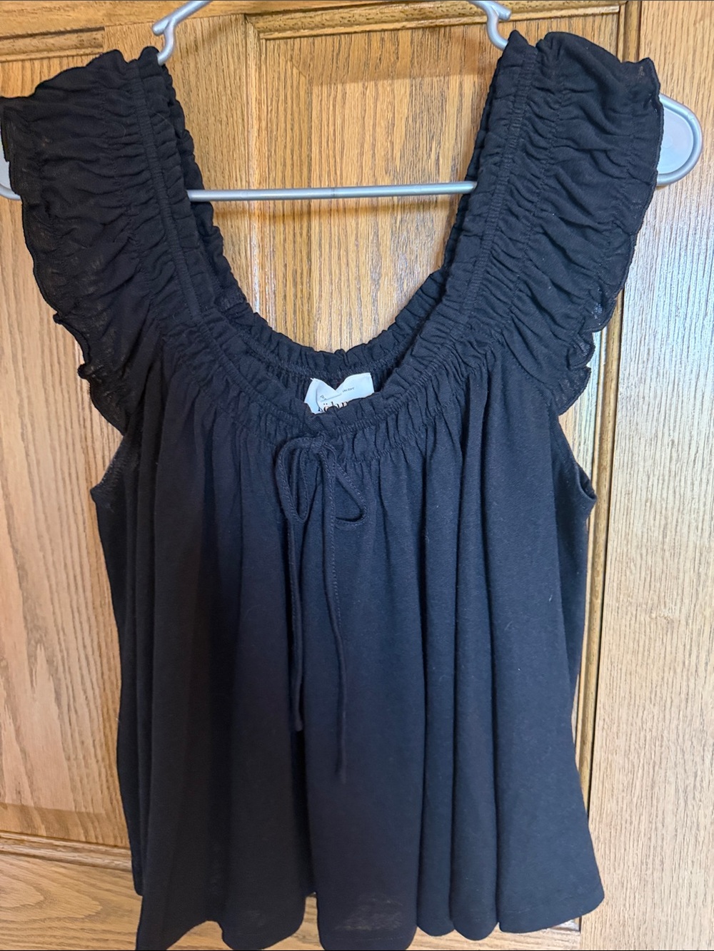 bohme Black Ruffle-Trim Tank Top